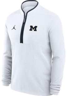 Nike Michigan Wolverines Mens White Jordan Victory Long Sleeve Qtr Zip Pullover