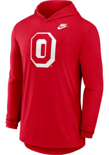Nike Ohio State Buckeyes Mens Red Legacy Long Sleeve Lightweight Hoodie