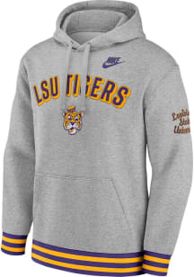 Nike LSU Tigers Mens Grey Legacy Retro Long Sleeve Hoodie