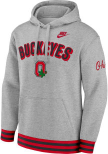 Nike Ohio State Buckeyes Mens Grey Legacy Retro Long Sleeve Hoodie