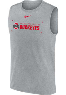 Nike Ohio State Buckeyes Mens Grey DriFIT Legend Short Sleeve Tank Top