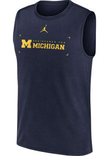 Nike Michigan Wolverines Mens Blue Jordan DriFIT Legend Short Sleeve Tank Top