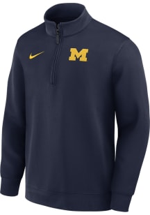 Nike Michigan Wolverines Mens Blue Jordan DriFIT Coaches Long Sleeve Qtr Zip Pullover