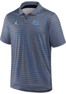 Nike North Carolina Tar Heels Mens Navy Blue Jordan DriFIT Stripe Tour Short Sleeve Polo