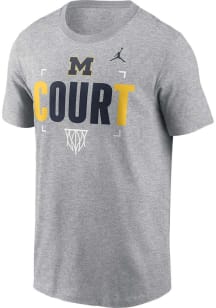 Nike Michigan Wolverines Grey Jordan Our Court Short Sleeve T Shirt