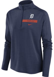 Nike Detroit Tigers Womens Navy Blue Local Qtr Zip Pullover
