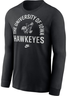 Nike Iowa Hawkeyes Black Legacy Arched Logo Long Sleeve T Shirt