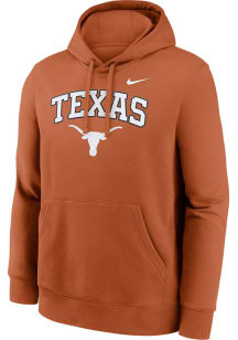 Nike Texas Longhorns Mens Burnt Orange Embroidered Arch Mascot Long Sleeve Hoodie