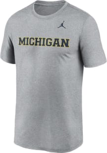 Nike Michigan Wolverines Grey Jordan Legend Short Sleeve T Shirt