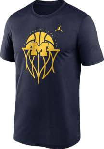 Nike Michigan Wolverines Blue Jordan Legend Basketball Icon Short Sleeve T Shirt