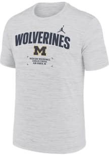Nike Michigan Wolverines White Jordan Velocity Microtype Short Sleeve T Shirt