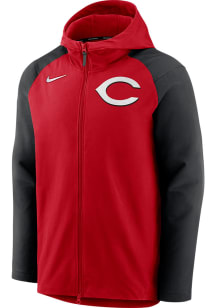Nike Cincinnati Reds Mens Red PLAYER THERMA FULL ZIP JACKET Long Sleeve Zip