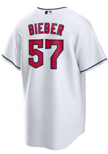 Shane Bieber Cleveland Guardians Mens Replica Home Jersey - White