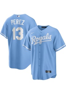 Salvador Perez Kansas City Royals Mens Replica Alt Jersey - Light Blue