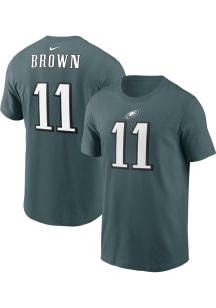 AJ Brown Philadelphia Eagles Midnight Green Name Number Short Sleeve Player T Shirt