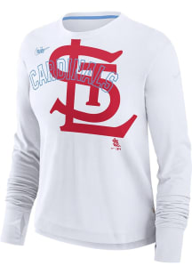 Nike St Louis Cardinals Womens White Rewind LS Tee