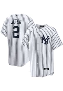 Derek Jeter New York Yankees Mens Replica Home Jersey - White