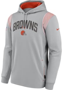 Nike Cleveland Browns Mens Grey SIDELINE TF PO Hood