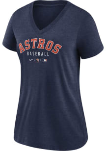 Nike Houston Astros Womens Navy Blue Fashion Short Sleeve T-Shirt