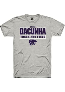 Croix DaCunha K-State Wildcats Ash NIL Stacked Box Short Sleeve Player T Shirt