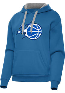 Antigua Orlando Magic Womens Light Blue Full Front Victory Hooded Sweatshirt