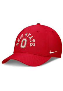 Nike Ohio State Buckeyes Mens Red Contemporary Prep Rise Swooshflex Flex Hat