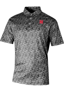 Columbia Nebraska Cornhuskers Mens Black Heat Seal Westside Country Short Sleeve Polo