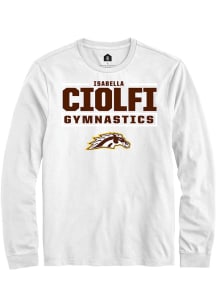 Isabella Ciolfi Western Michigan Broncos White NIL Stacked Box Long Sleeve Player T Shirt