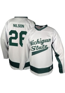 Genuine Collective Eric Nilson Michigan State Spartans Mens White NIL Hockey Jersey