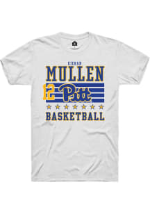 Kieran Mullen Pitt Panthers White NIL Striped Short Sleeve Player T Shirt