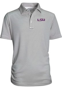 LSU Tigers Youth Charcoal Carson Short Sleeve Polo Shirt