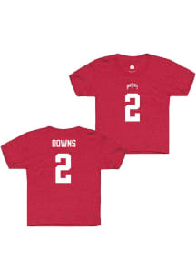 Caleb Downs Ohio State Buckeyes Youth Red NIL Shirzee Player Tee