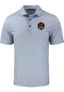 Cutter and Buck Houston Dynamo Mens Grey Pike Pebble Short Sleeve Polo