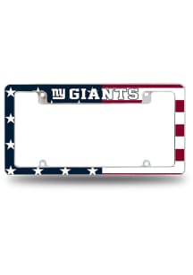 New York Giants Flag All Over Chrome License Plate Frame - Silver