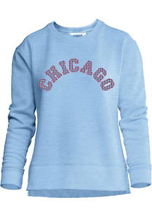Chicago Womens Blue Gingham Chicago Crew Sweatshirt