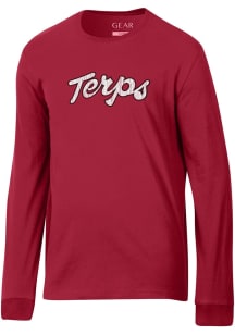 Maryland Terrapins Red Terps Script Long Sleeve T Shirt