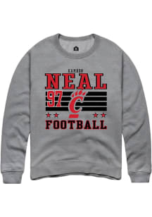 Kamron Neal Cincinnati Bearcats Mens Grey Football NIL Striped Player Crew