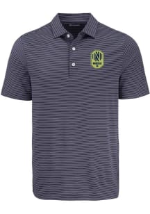 Cutter and Buck Nashville SC Mens Navy Blue Forge Eco Fine Line Short Sleeve Polo