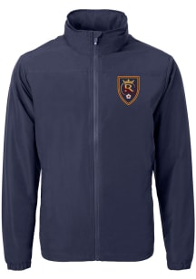 Cutter and Buck Real Salt Lake Mens Navy Blue Charter Eco Big and Tall Light Weight Jacket