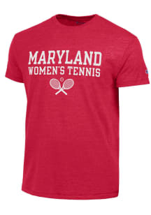 Champion Maryland Terrapins Red Womens Tennis Short Sleeve Fashion T Shirt