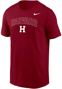 Nike Harvard Crimson Red Arched team name Short Sleeve T Shirt