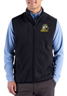 Cutter and Buck Oregon Ducks Mens Black Hunts Point Eco Sleeveless Jacket