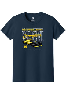 Summit Sportswear Michigan Wolverines Youth Navy Blue MBB National Champs 2026 Indy Short Sleeve T..