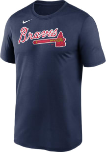 Nike Atlanta Braves Navy Blue Primetime New Legend Wordmark Short Sleeve T Shirt