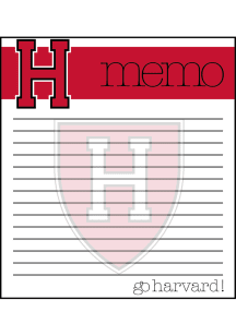 Harvard Crimson Small Memo Notepad