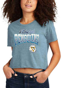 Pittsburgh Penguins Womens Light Blue Next Level Arch Short Sleeve T-Shirt
