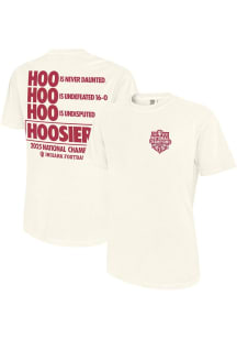 Indiana Hoosiers Ivory 2025 CFP National Champions HOO HOO HOO HOOSIERS Short Sleeve T Shirt