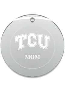 TCU Horned Frogs Mom Round Ornament - White