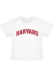 Harvard Crimson Boys White Arched Wordmark Short Sleeve T-Shirt
