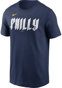 Nike Philadelphia Phillies Navy Blue Fanwear City Connect 1.0 Large Logo Short Sleeve T Shirt